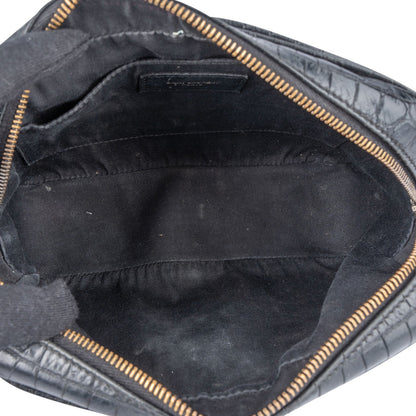 Saint Laurent Croc-Embossed Leather Lou Camera Crossbody Bag