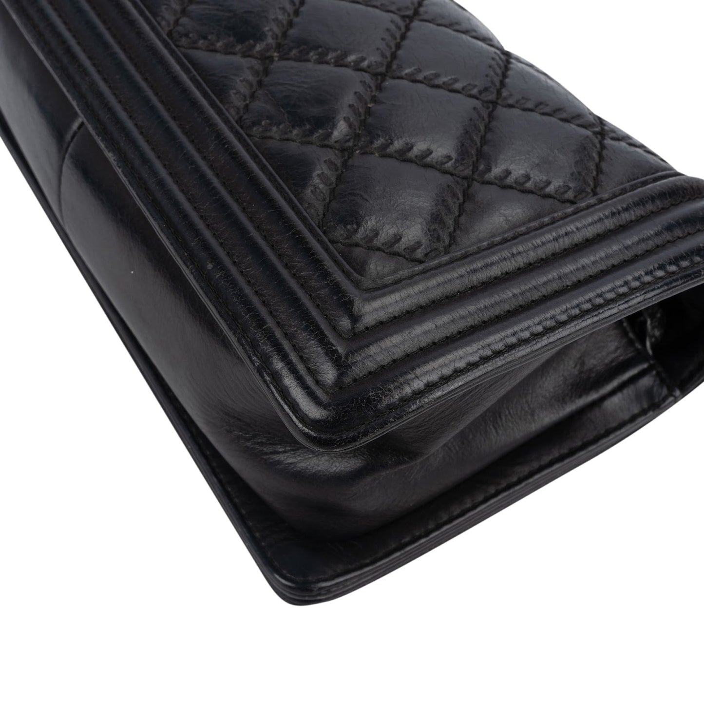 Chanel Aged Quilted Calfskin Medium Boy Crossbody Bag