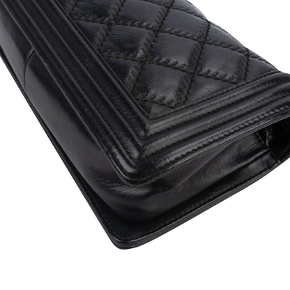 Chanel Aged Quilted Calfskin Medium Boy Crossbody Bag