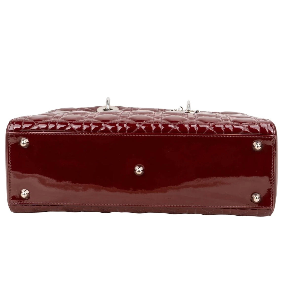 Christian Dior Quilted Patent Leather Lady Dior Handbag