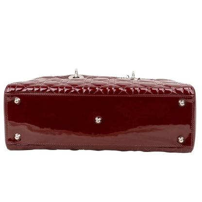 Christian Dior Quilted Patent Leather Lady Dior Handbag