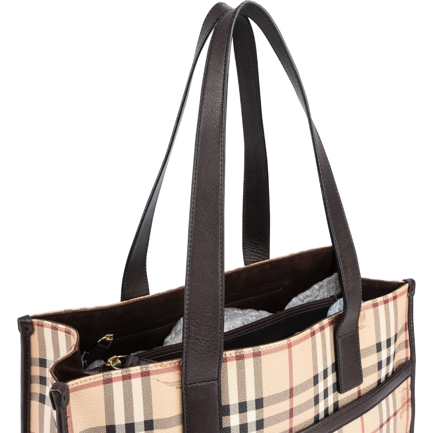 Burberry Haymarket Check Tote Shoulder Bag