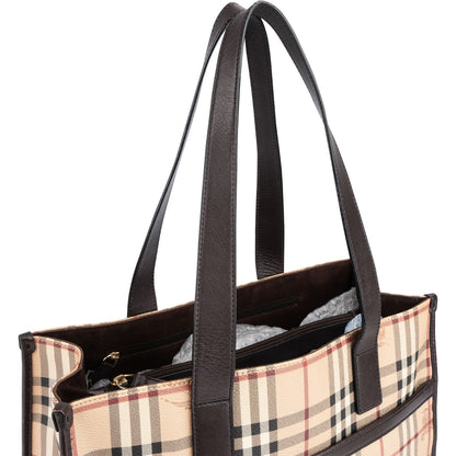 Burberry Haymarket Check Tote Shoulder Bag