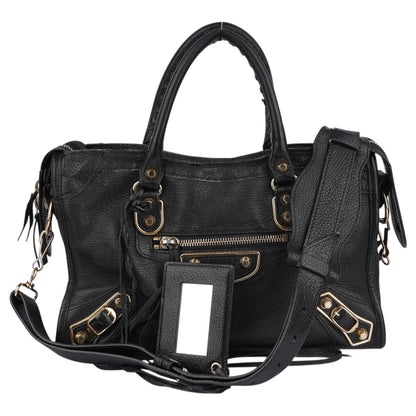 Balenciaga Black Leather City Handbag