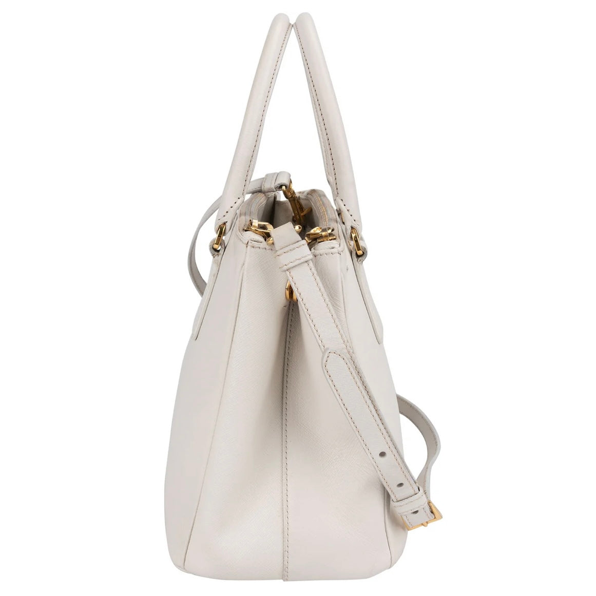 Prada White Saffiano Leather Galleria Handbag