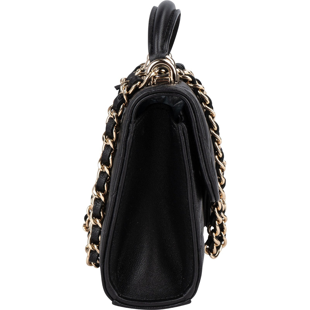 Chanel Quilted Lambskin Mini Single Flap with Top Handle Crossbody Bag