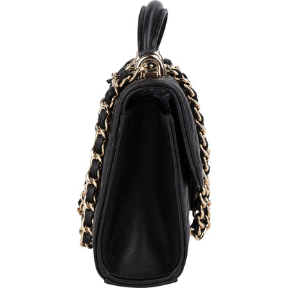 Chanel Quilted Lambskin Mini Single Flap with Top Handle Crossbody Bag