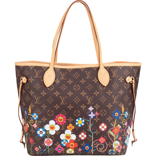 Louis Vuitton Monogram Canvas Murakami Flowers Neverfull MM Shoulder Bag