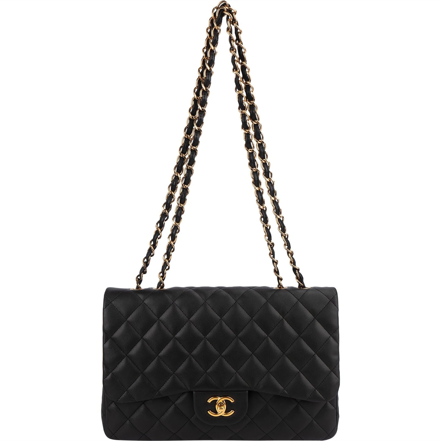 Chanel Quilted Lambskin Jumbo Single Flap Shoulder Crossbody Bag