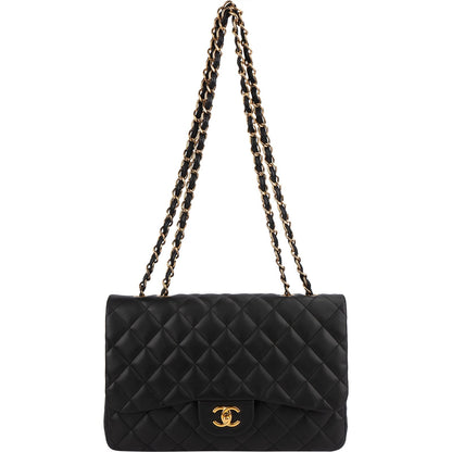 Chanel Quilted Lambskin Jumbo Single Flap Shoulder Crossbody Bag