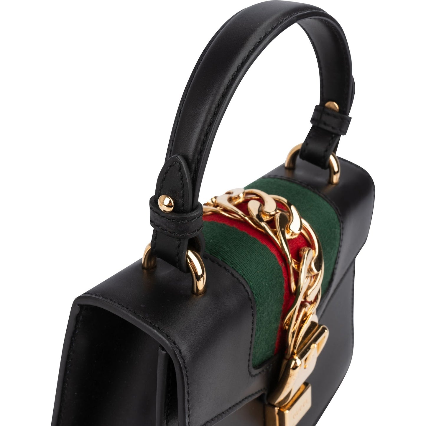 Gucci Black Leather Sylvie Sherry Line Handbag