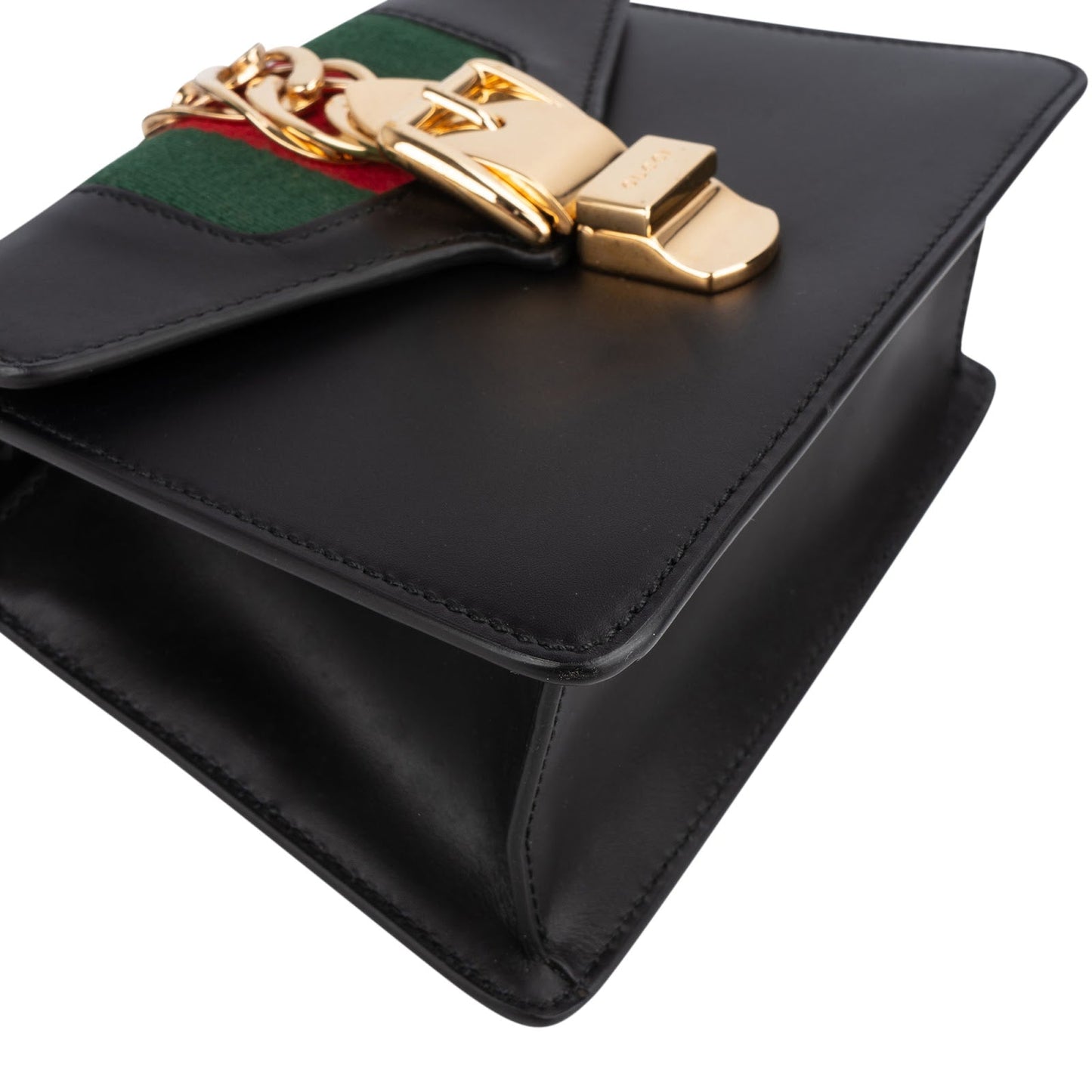 Gucci Black Leather Sylvie Sherry Line Handbag