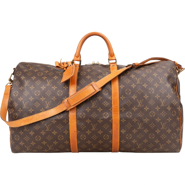 Louis Vuitton Monogram Canvas Keepall 60 Bandoulière Travel Bag