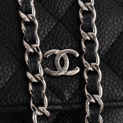 Chanel Quilted Caviar Leather Wallet on Chain Crossbody Bag