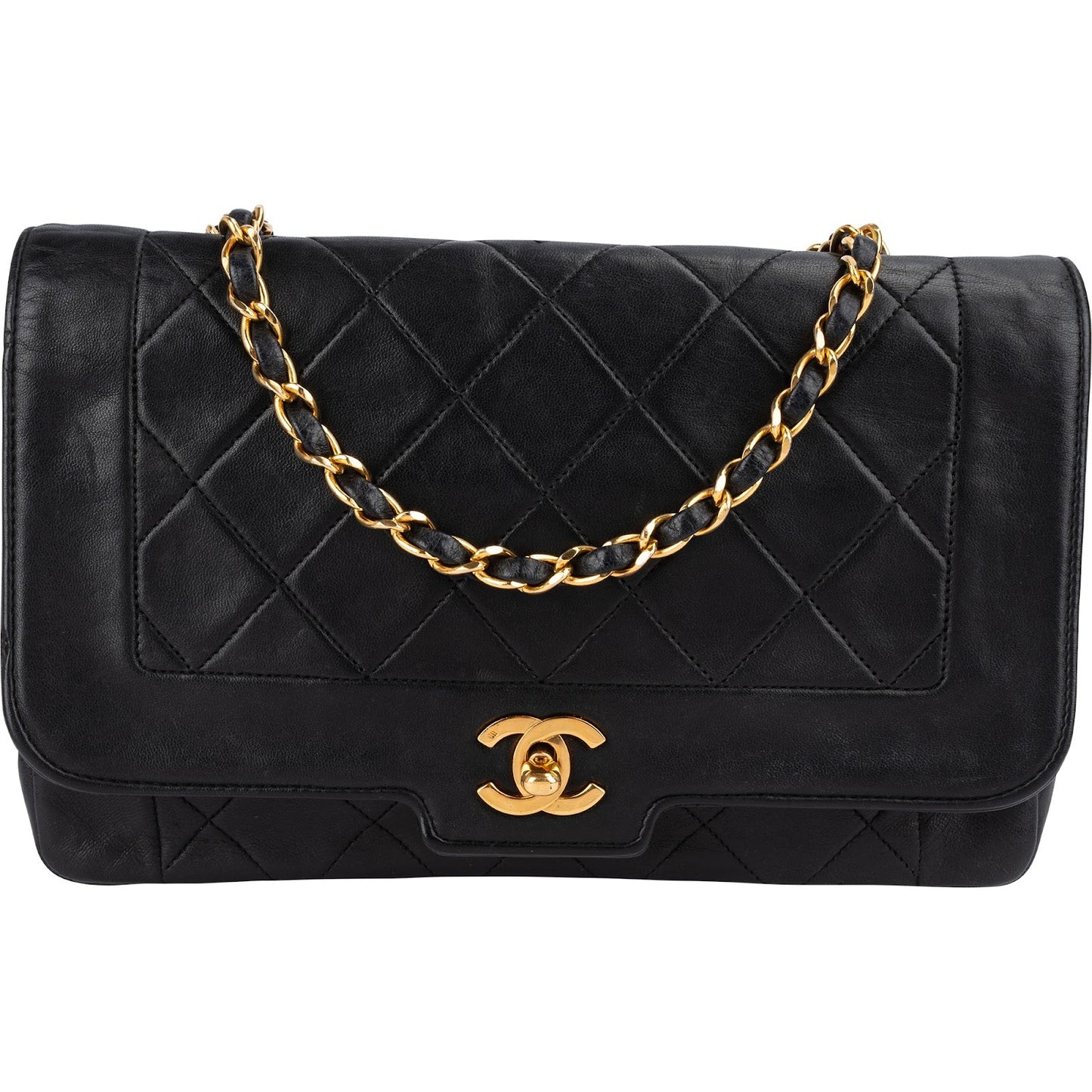 Chanel Quilted Lambskin 24K Gold Single Flap Crossbody Bag