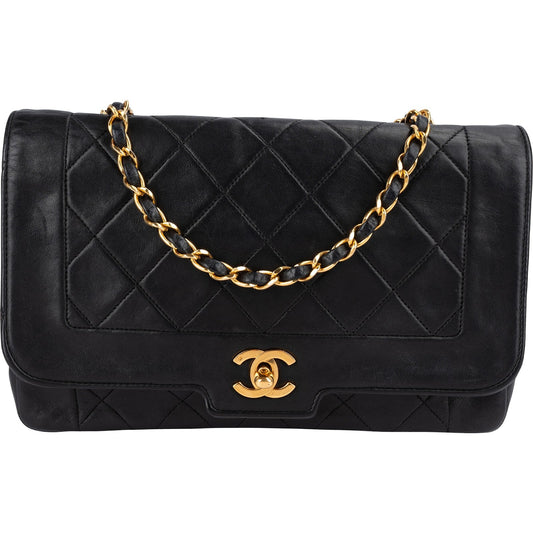 Chanel Quilted Lambskin 24K Gold Single Flap Crossbody Bag
