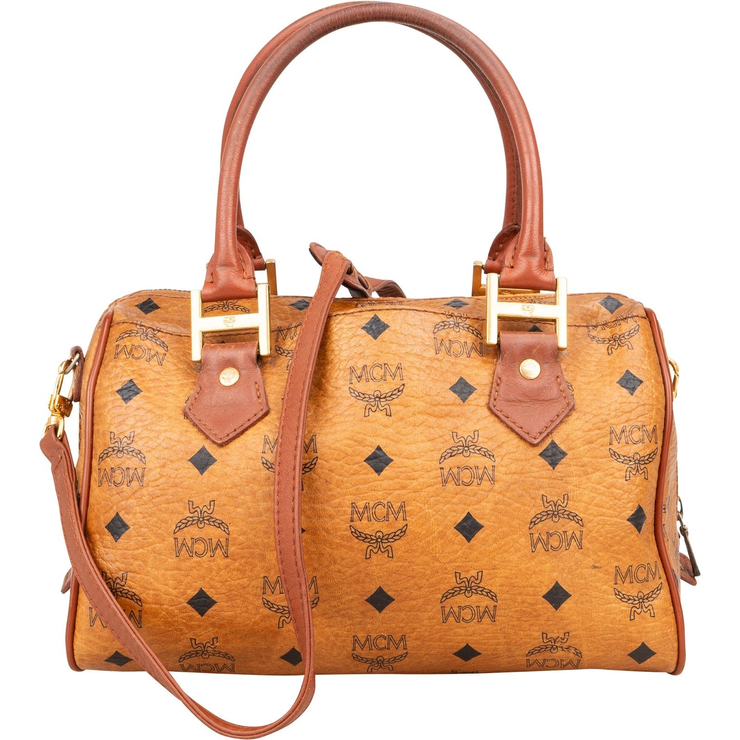 MCM Monogram Visetos Boston Bag Handbag