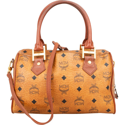 MCM Monogram Visetos Boston Bag Handbag