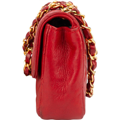 Chanel Quilted Lambskin 24K Gold Small Single Flap Crossbody Bag