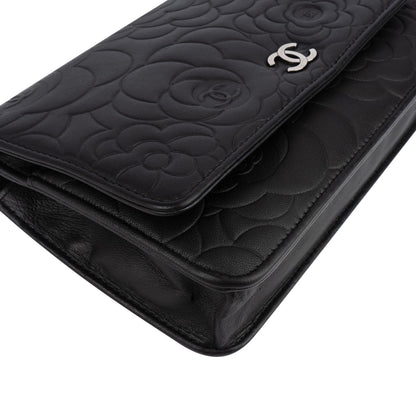 Chanel Camellia Lambskin Wallet On Chain Crossbody Bag