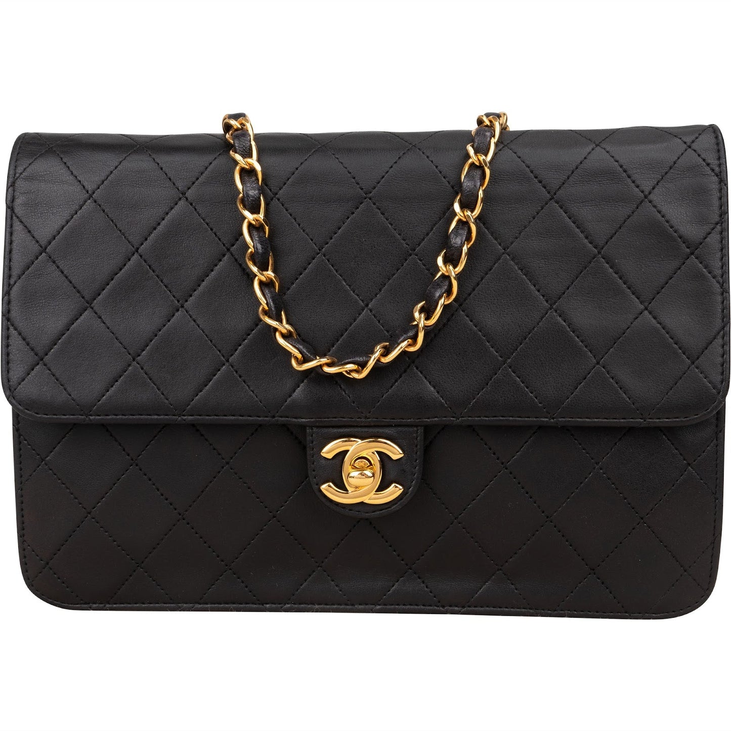 Chanel Quilted Lambskin  Medium Single Flap Shoulder Bag