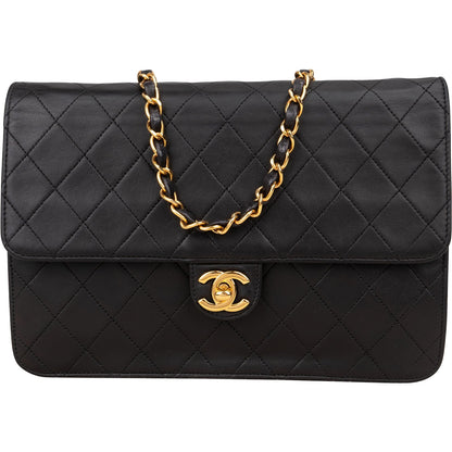 Chanel Quilted Lambskin  Medium Single Flap Shoulder Bag