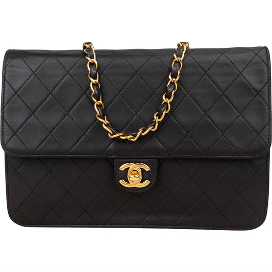 Chanel Quilted Lambskin  Medium Single Flap Shoulder Bag