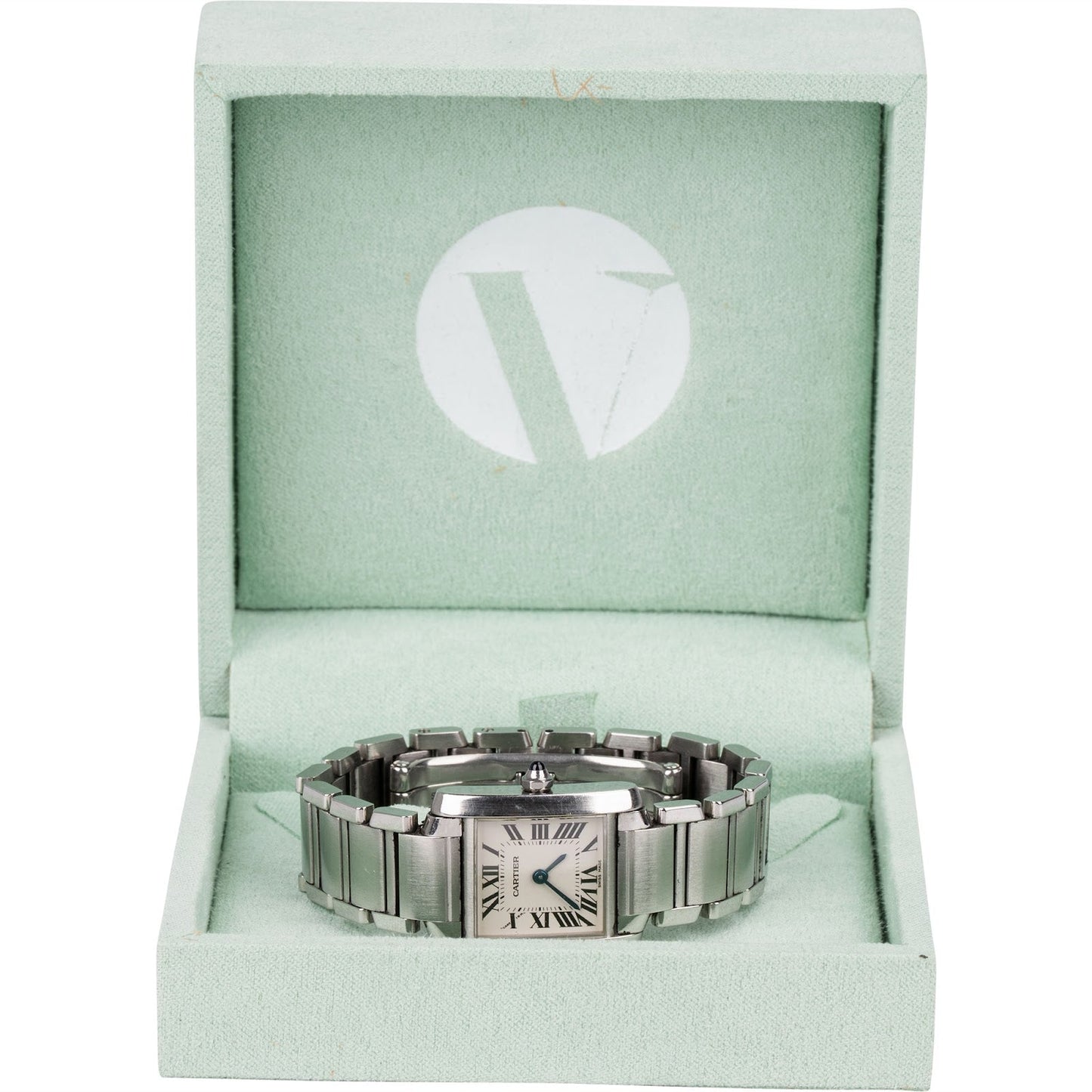 Cartier Silver Tone Tank Française 2384 Women Watch