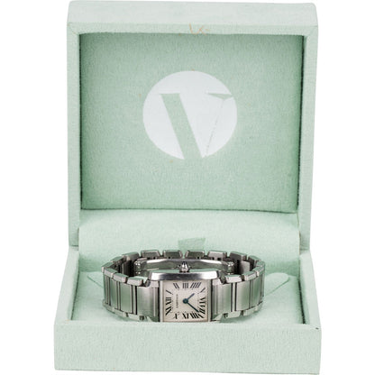 Cartier Silver Tone Tank Française 2384 Women Watch