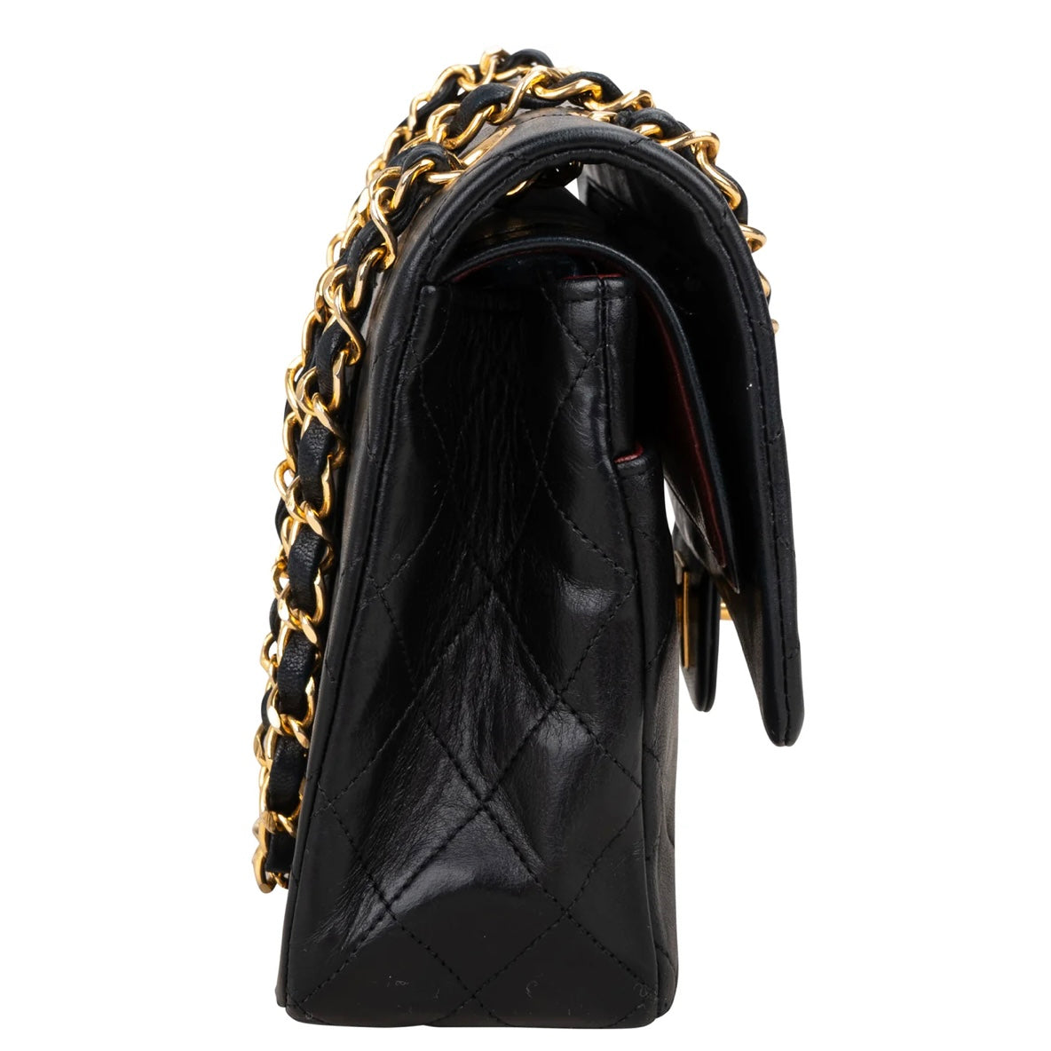 Chanel Quilted Lambskin 24K Gold Medium Double Flap Crossbody Bag