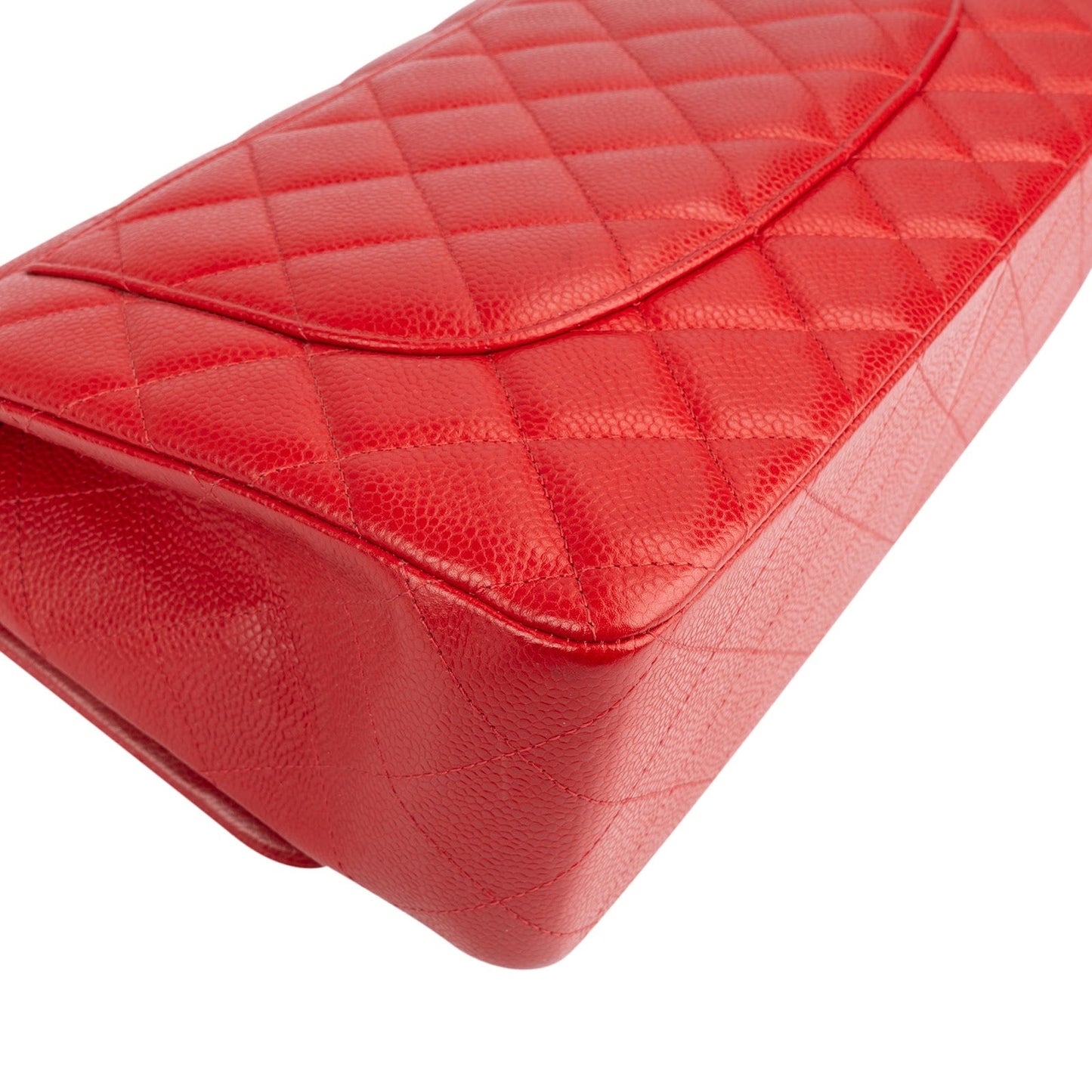 Chanel Quilted Caviar Leather Jumbo Double Flap Crossbody Bag
