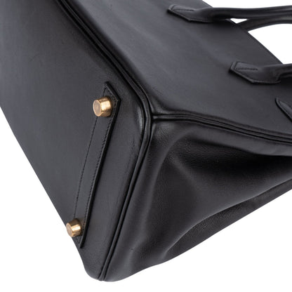 Hermès Noir Swift Leather Birkin 30 Handbag