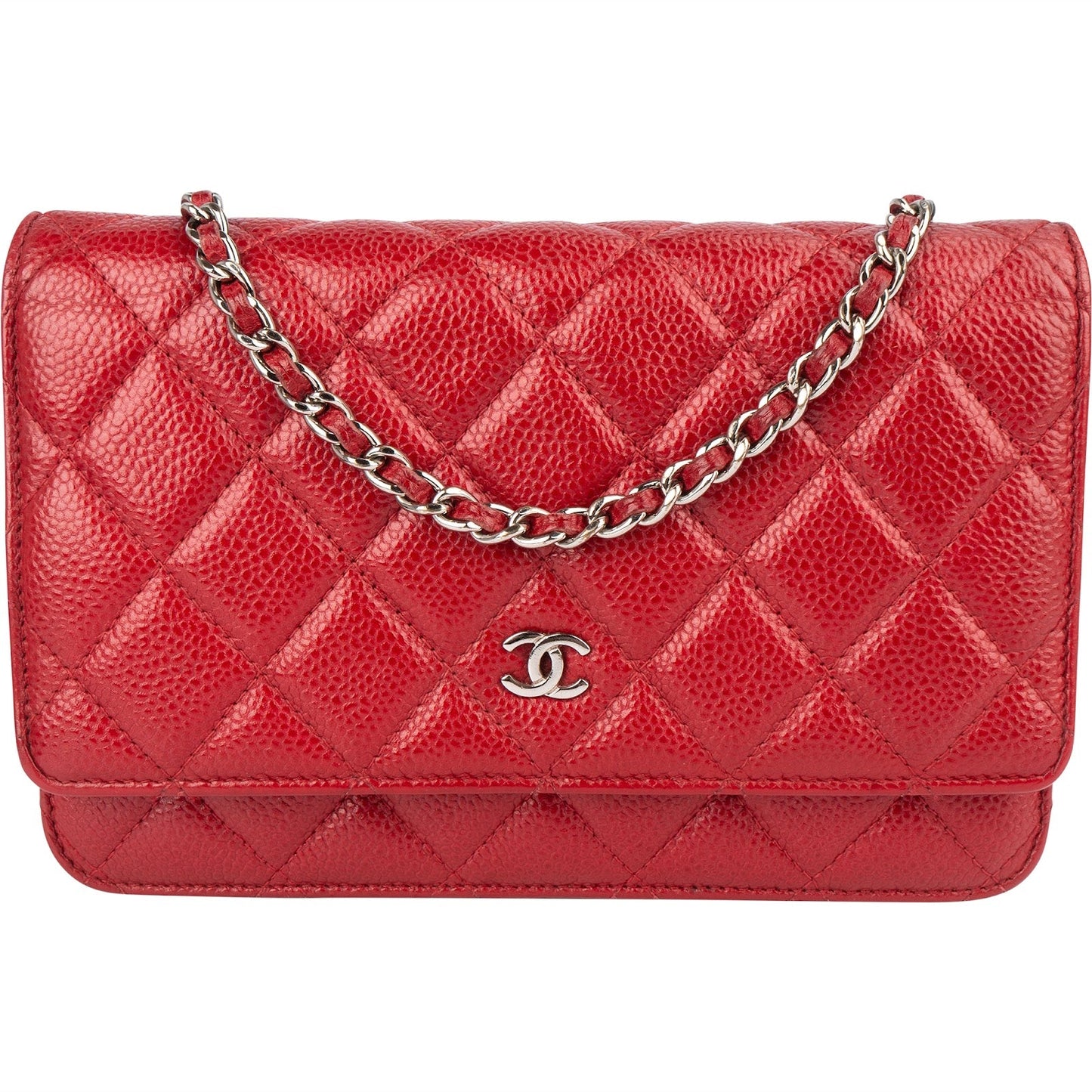Chanel Quilted Caviar Leather Wallet on Chain Crossbody Bag