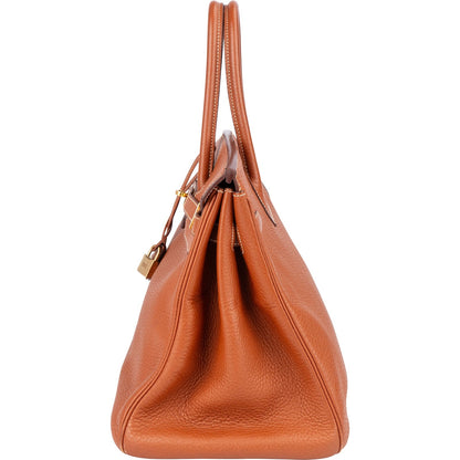 Hermès Brun Fjord Leather Birkin 35 Handbag