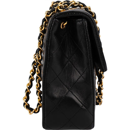 Chanel Quilted Lambskin Rectangular 24K Gold Single Flap Crossbody Bag