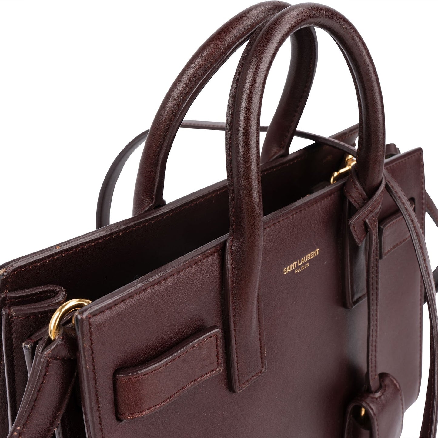 Saint Laurent Calfskin Leather Nano Sac De Jour Handbag