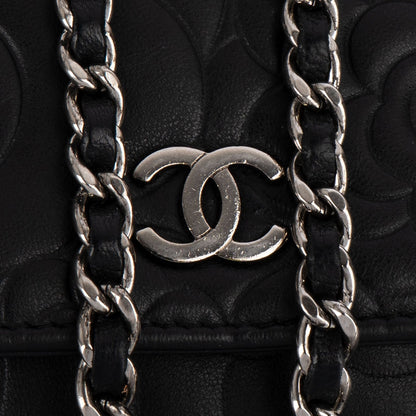 Chanel Camellia Lambskin Wallet On Chain Crossbody Bag