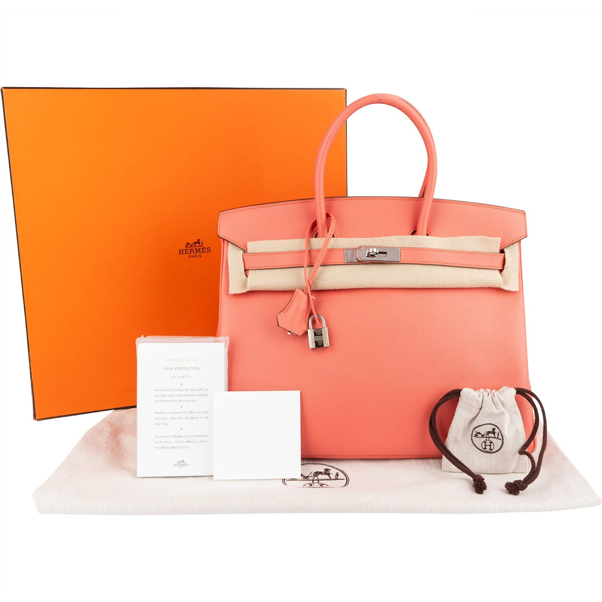 Hermès Flamingo Epsom Leather Birkin 35 Handbag