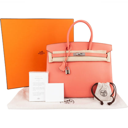 Hermès Flamingo Epsom Leather Birkin 35 Handbag