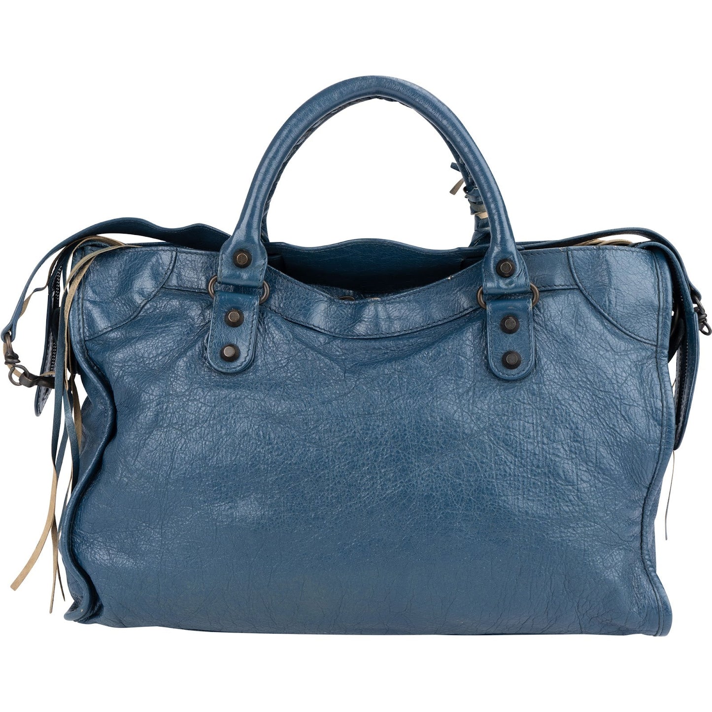 Balenciaga Blue Leather City Handbag