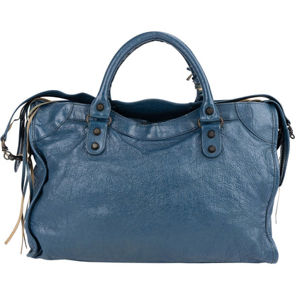 Balenciaga Blue Leather City Handbag