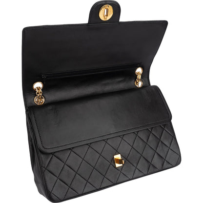 Chanel Quilted Lambskin 24K Gold Double Flap Shoulder Bag