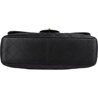 Chanel Quilted Caviar Leather Jumbo Single Flap Crossbody Bag