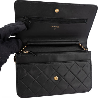 Chanel Quilted Lambskin Wallet On Chain Crossbody Bag