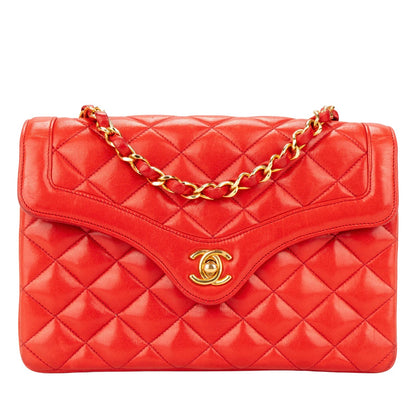 Chanel Quilted Lambskin 24K Gold Single Flap Crossbody Bag