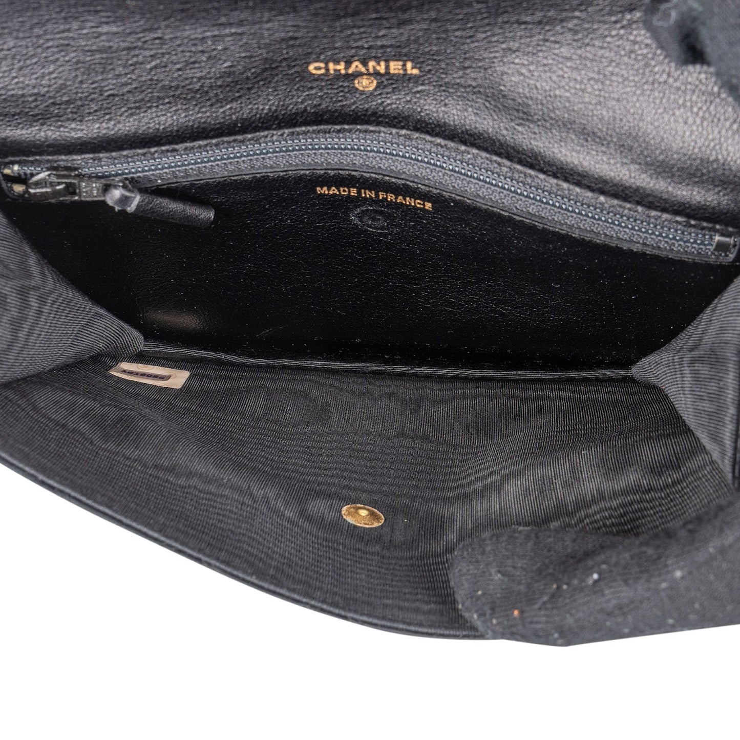 Chanel Quilted Satin Crystal CC Flap Clutch