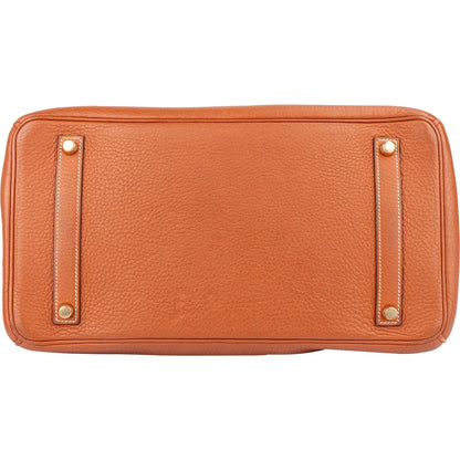 Hermès Brun Fjord Leather Birkin 35 Handbag