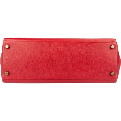 Hermès Rouge Courchevel Leather Kelly 32 Handbag