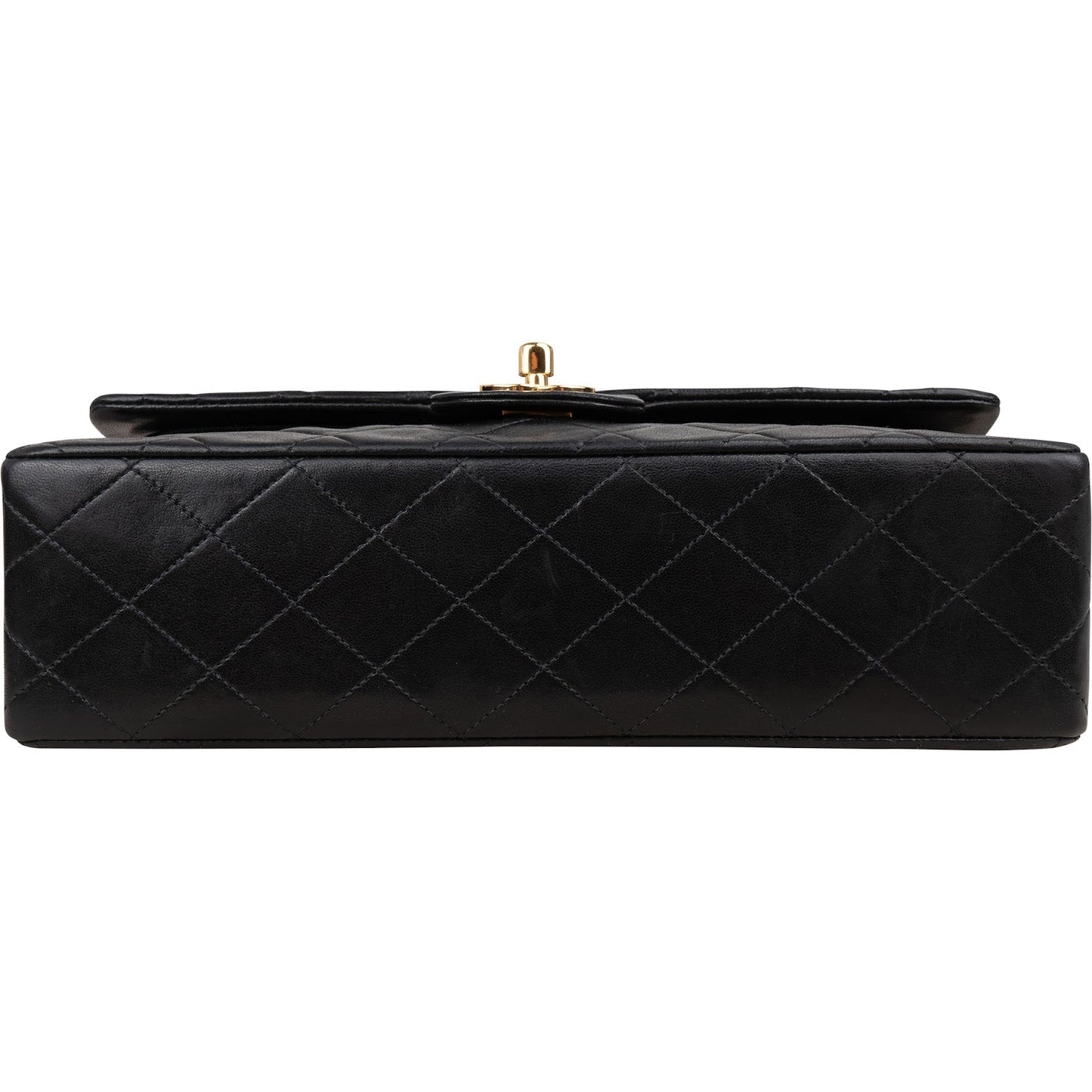 Chanel Quilted Lambskin Medium 24K Gold Double Flap Shoulder Bag