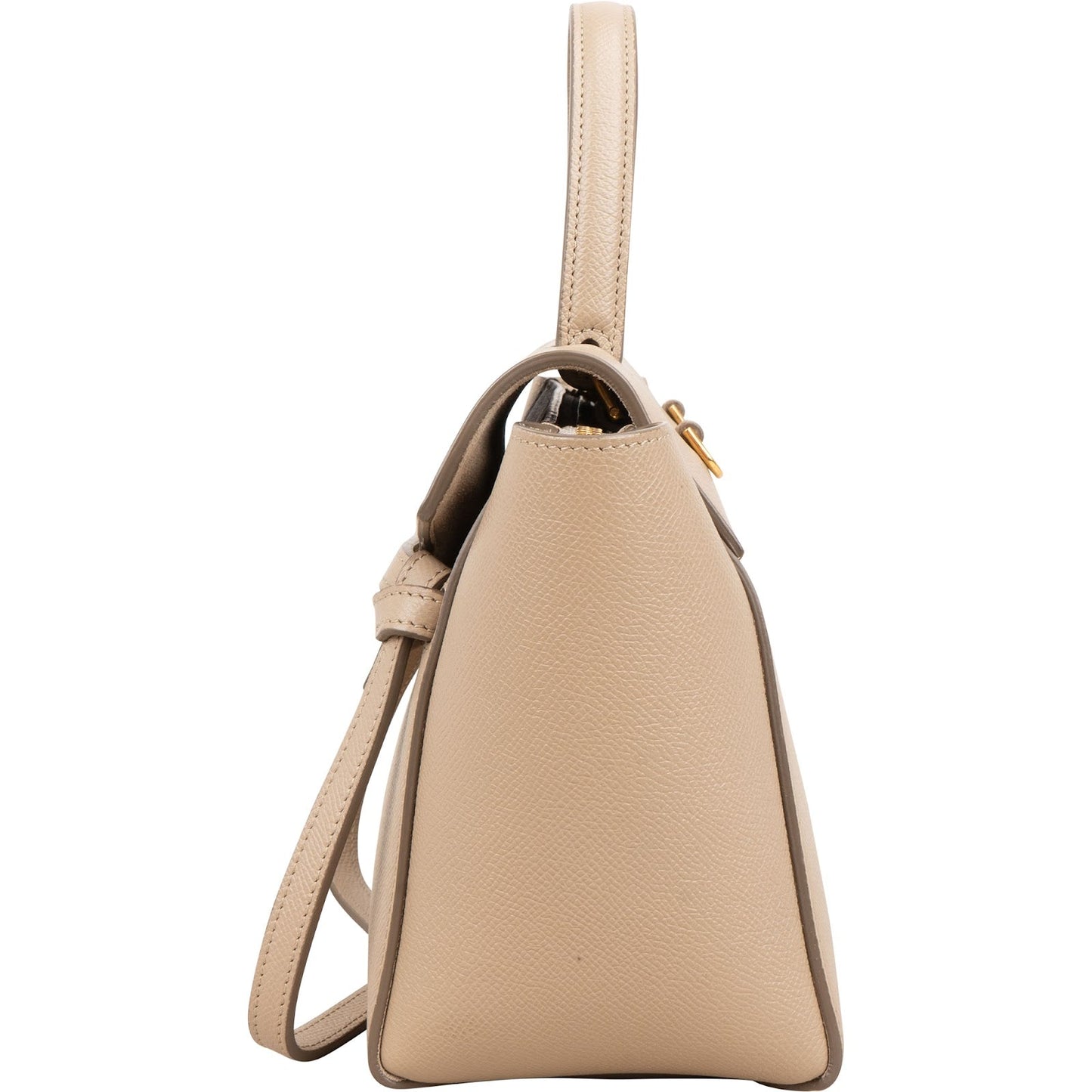 Celine Beige Grained Leather Belt Nano Handbag
